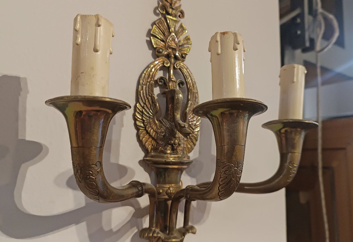 COPPIA DI APPLIQUES IN BRONZO DORATO META’ XIX SECOLO -photo-7