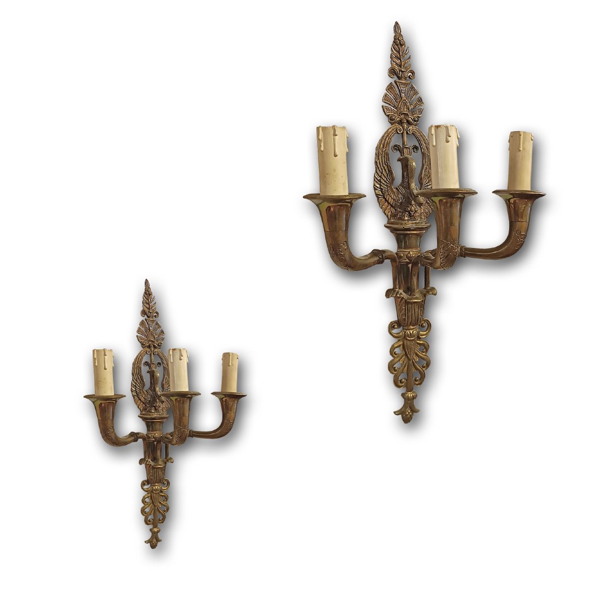 COPPIA DI APPLIQUES IN BRONZO DORATO META’ XIX SECOLO 