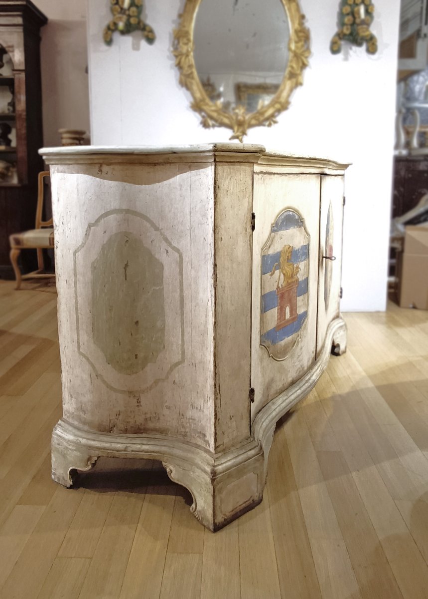 CREDENZA DIPINTA CON STEMMI FINE XVII-INIZI XVIII SECOLO -photo-3