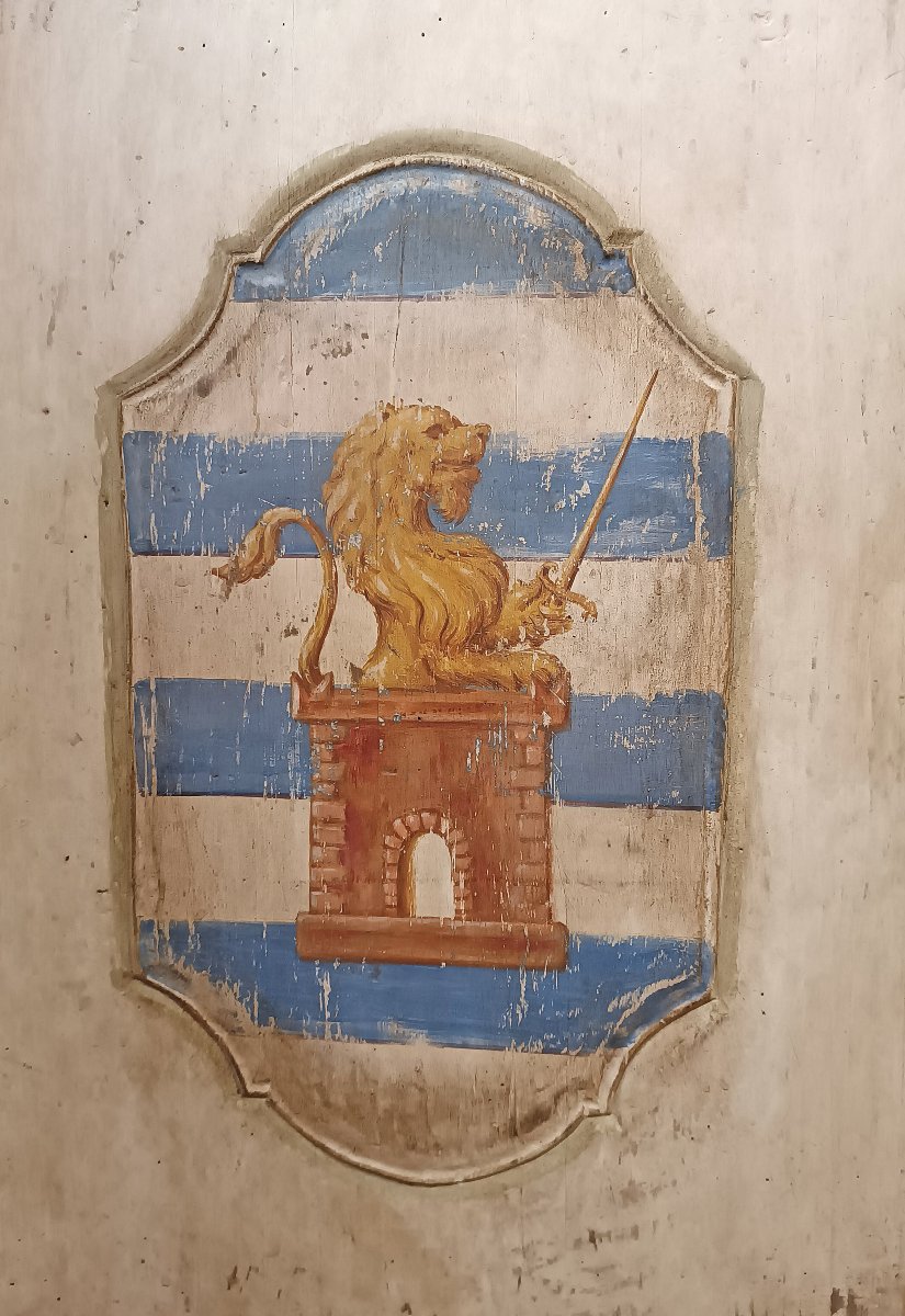 CREDENZA DIPINTA CON STEMMI FINE XVII-INIZI XVIII SECOLO -photo-7