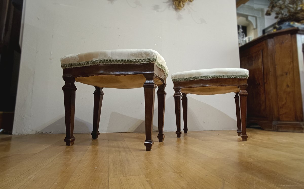 COPPIA DI SGABELLI IN STILE NEOCLASSICO PRIMI DEL XIX SECOLO-photo-5