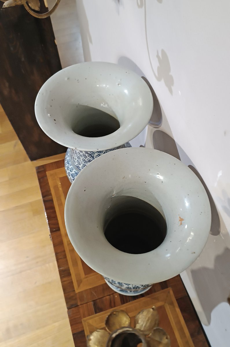 COPPIA DI VASI CHING A DECORI BLU FINE XIX-INIZIO XX SECOLO -photo-4