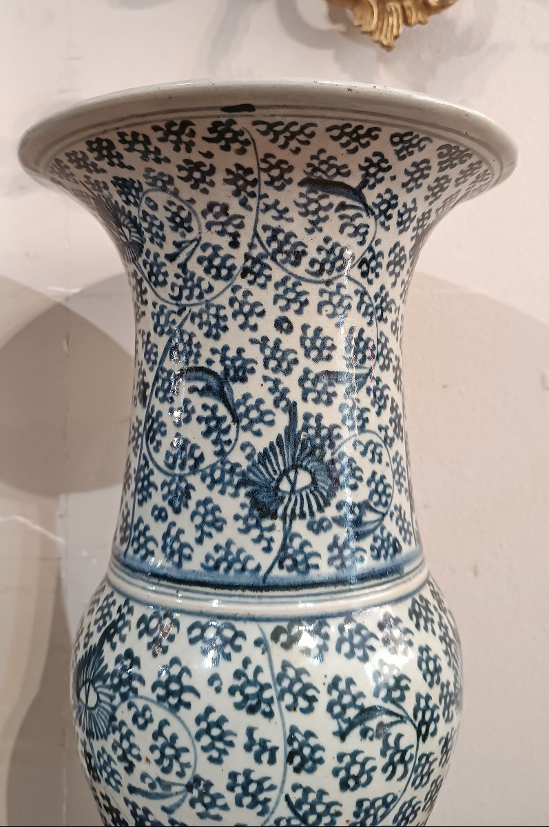 COPPIA DI VASI CHING A DECORI BLU FINE XIX-INIZIO XX SECOLO -photo-1