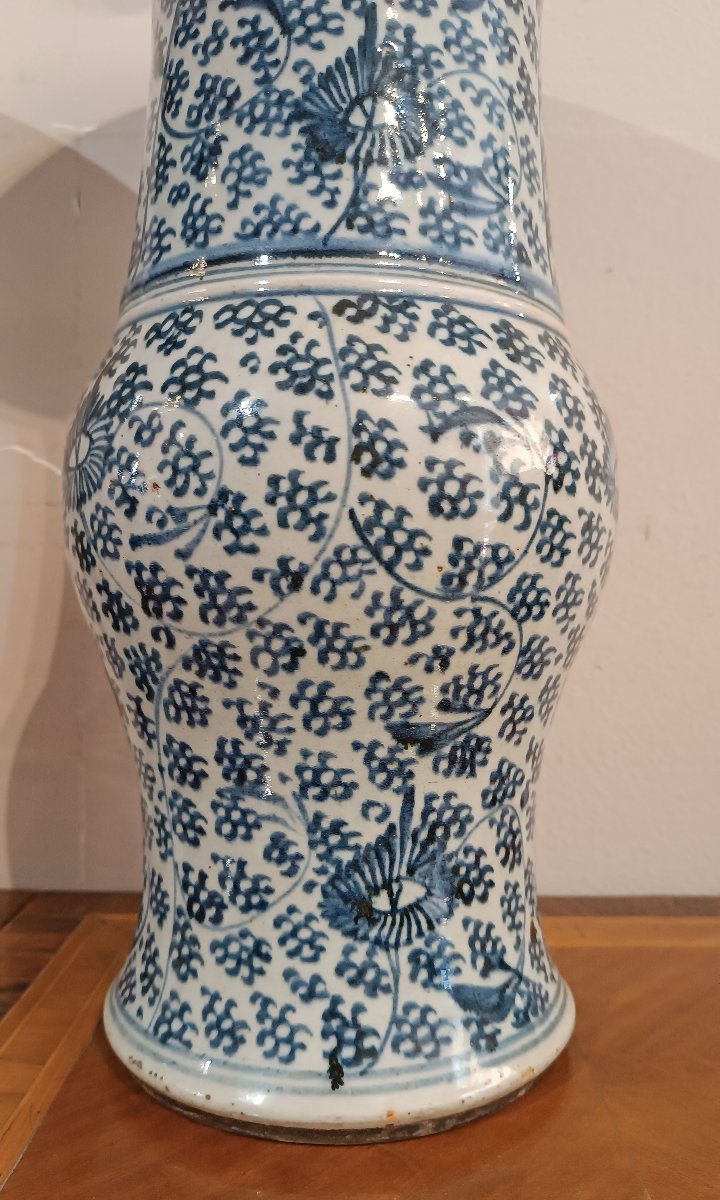 COPPIA DI VASI CHING A DECORI BLU FINE XIX-INIZIO XX SECOLO -photo-2