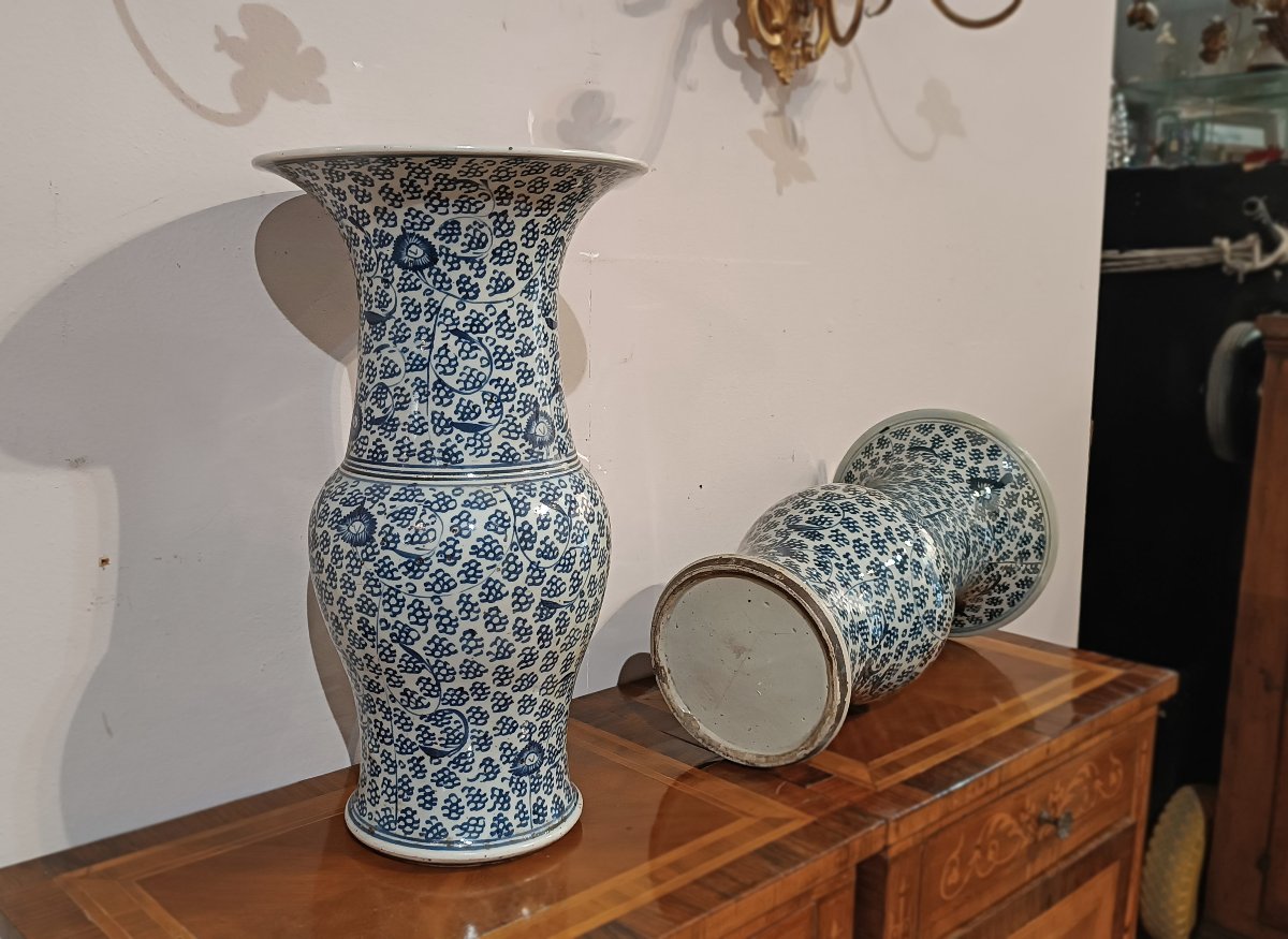 COPPIA DI VASI CHING A DECORI BLU FINE XIX-INIZIO XX SECOLO -photo-5