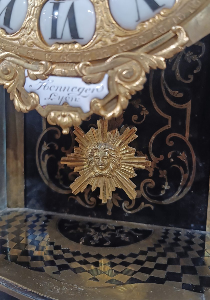 OROLOGIO STILE LUIGI XV IN BRONZO DORATO E INTARSI META’ DEL XIX SECOLO -photo-6
