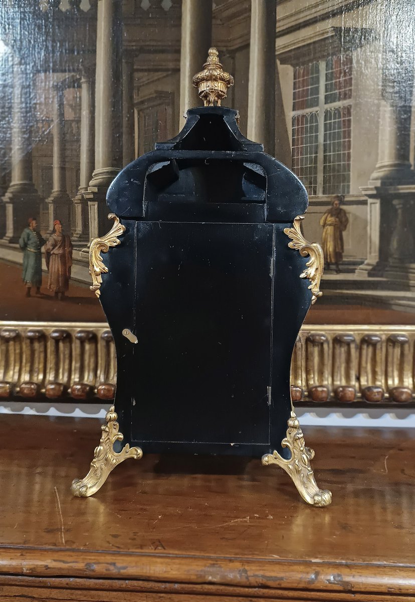 OROLOGIO STILE LUIGI XV IN BRONZO DORATO E INTARSI META’ DEL XIX SECOLO -photo-7