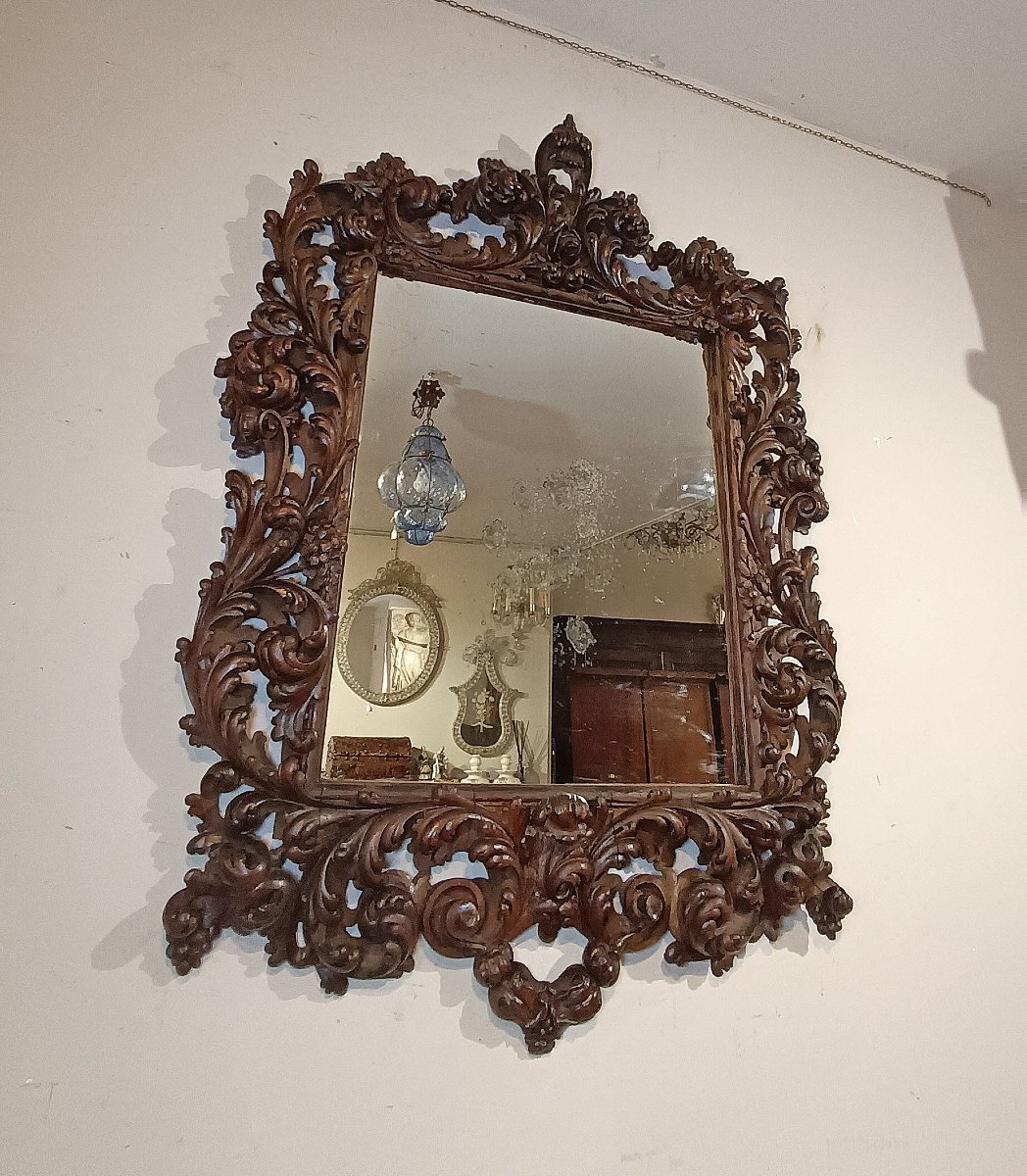 SPECCHIERA LUIGI XIV IN NOCE FINE DEL XVII SECOLO-photo-5