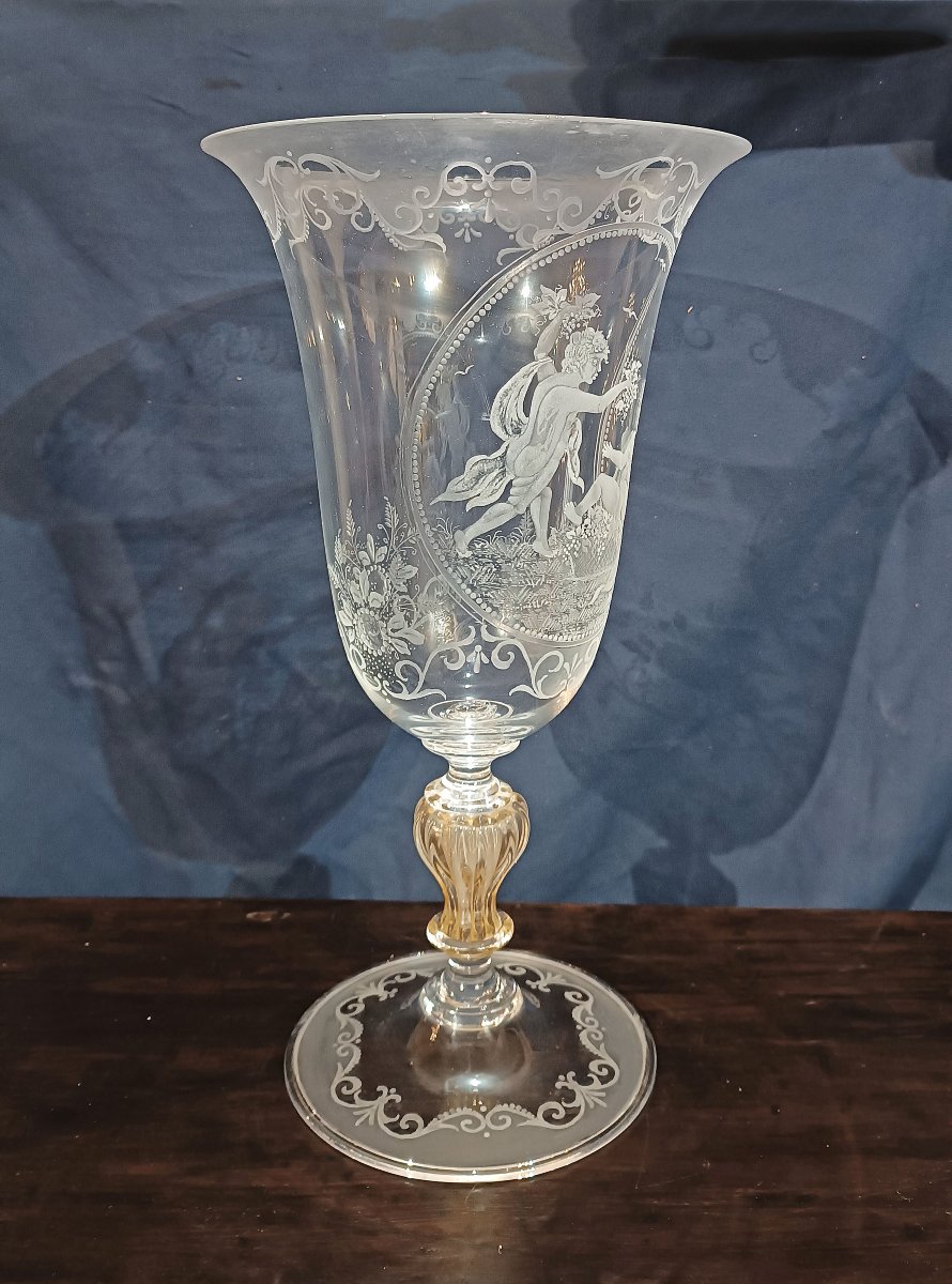 VASO IN VETRO DI MURANO INCISO FINE XVIII-INIZI XIX SECOLO-photo-2