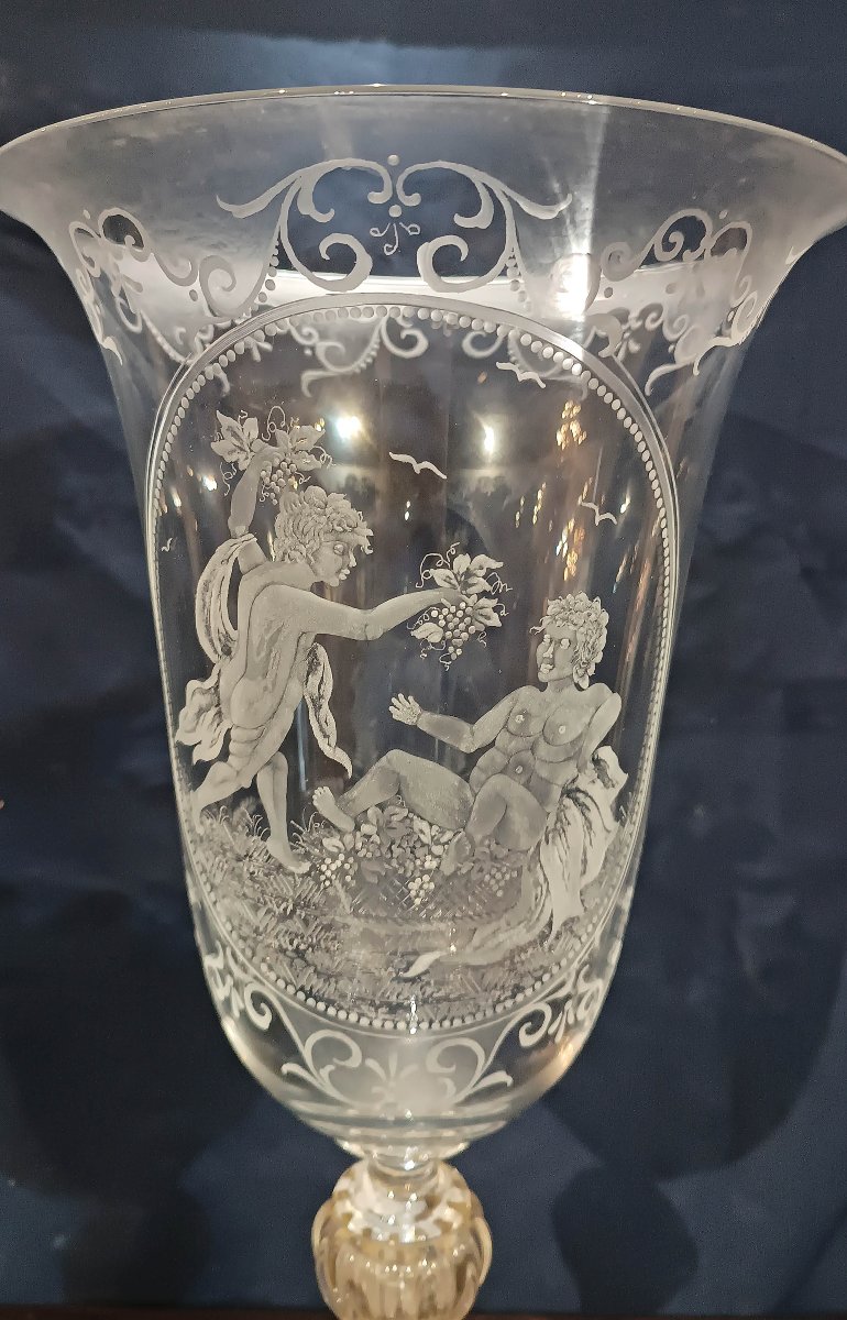 VASO IN VETRO DI MURANO INCISO FINE XVIII-INIZI XIX SECOLO-photo-1