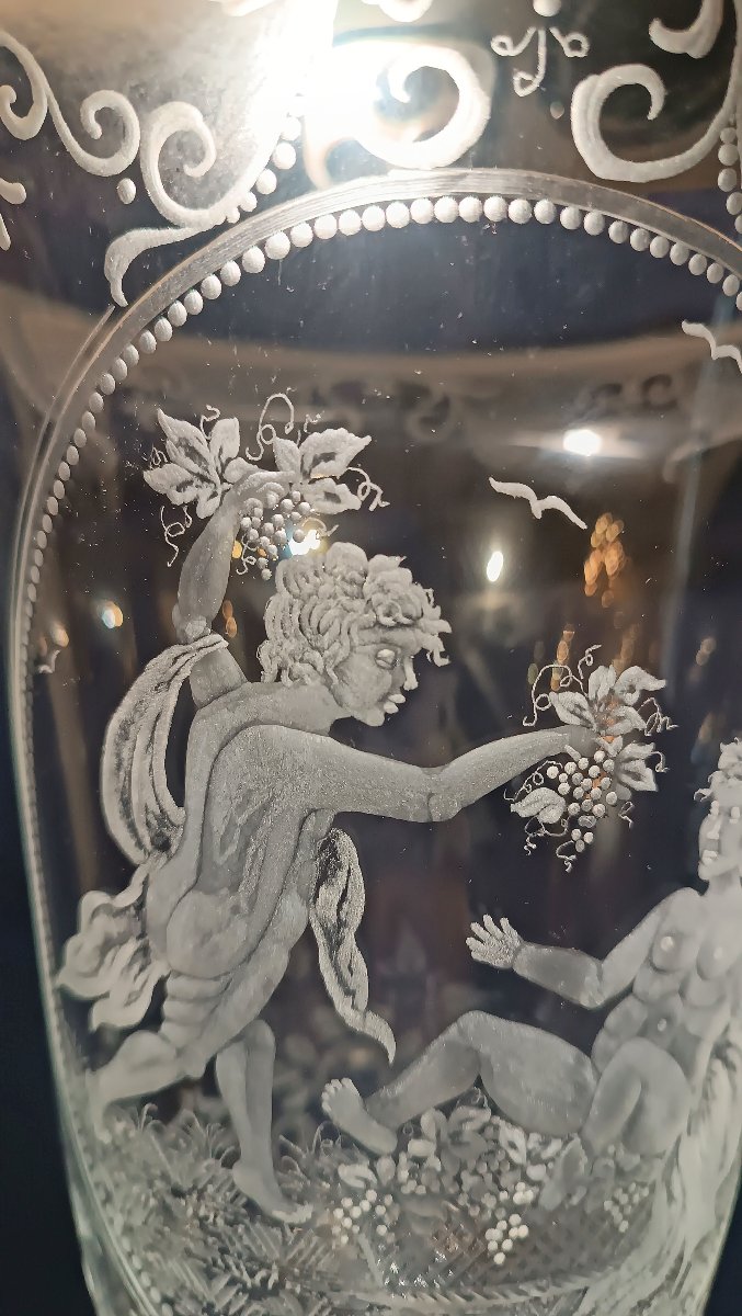 VASO IN VETRO DI MURANO INCISO FINE XVIII-INIZI XIX SECOLO-photo-2