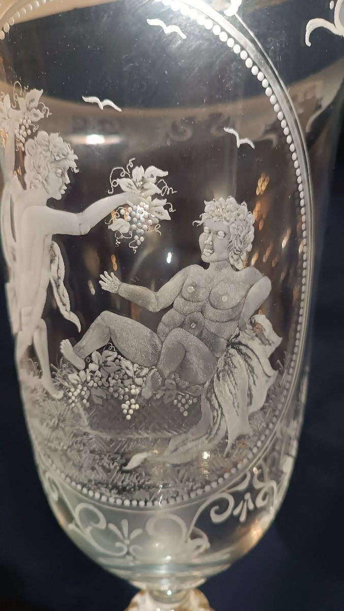 VASO IN VETRO DI MURANO INCISO FINE XVIII-INIZI XIX SECOLO-photo-3