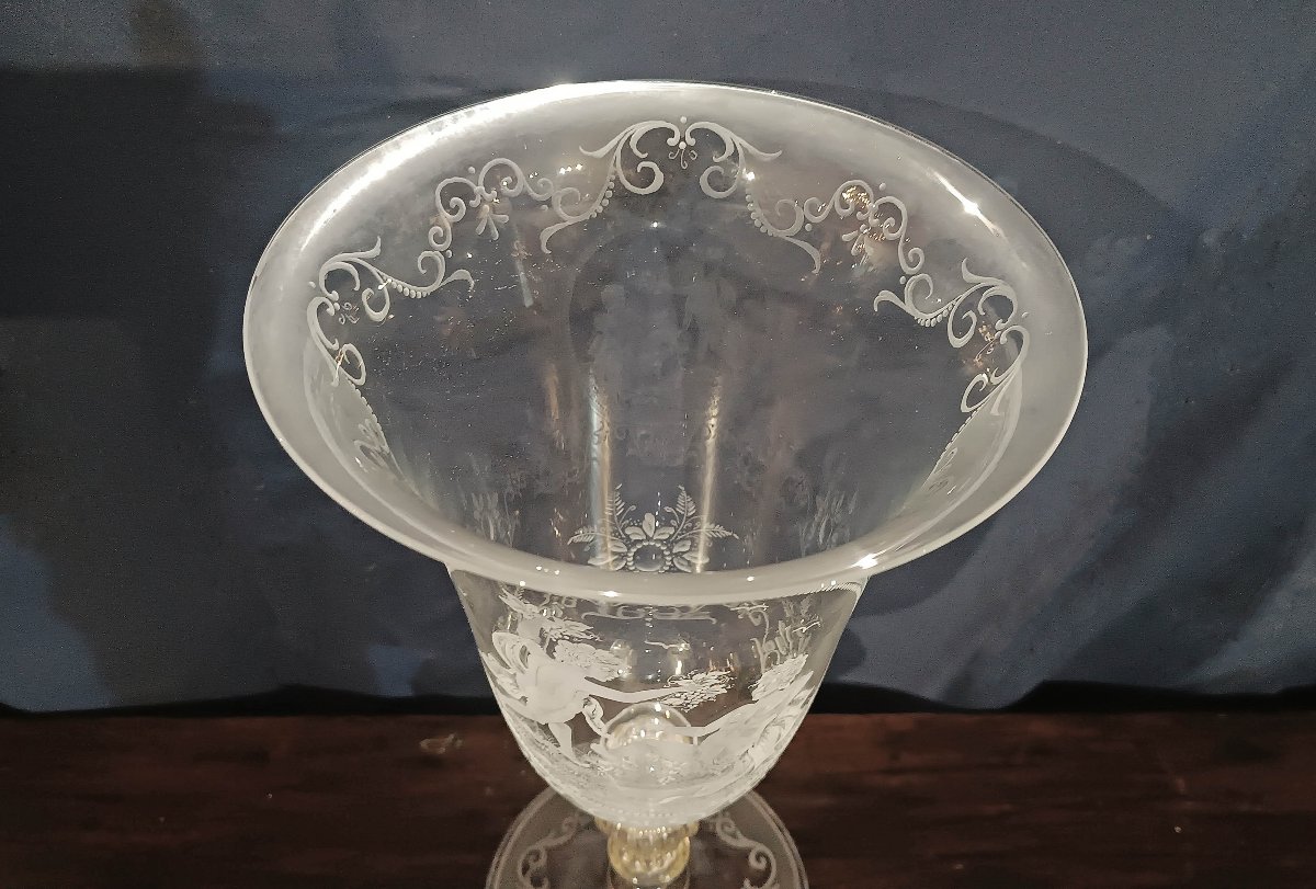 VASO IN VETRO DI MURANO INCISO FINE XVIII-INIZI XIX SECOLO-photo-5