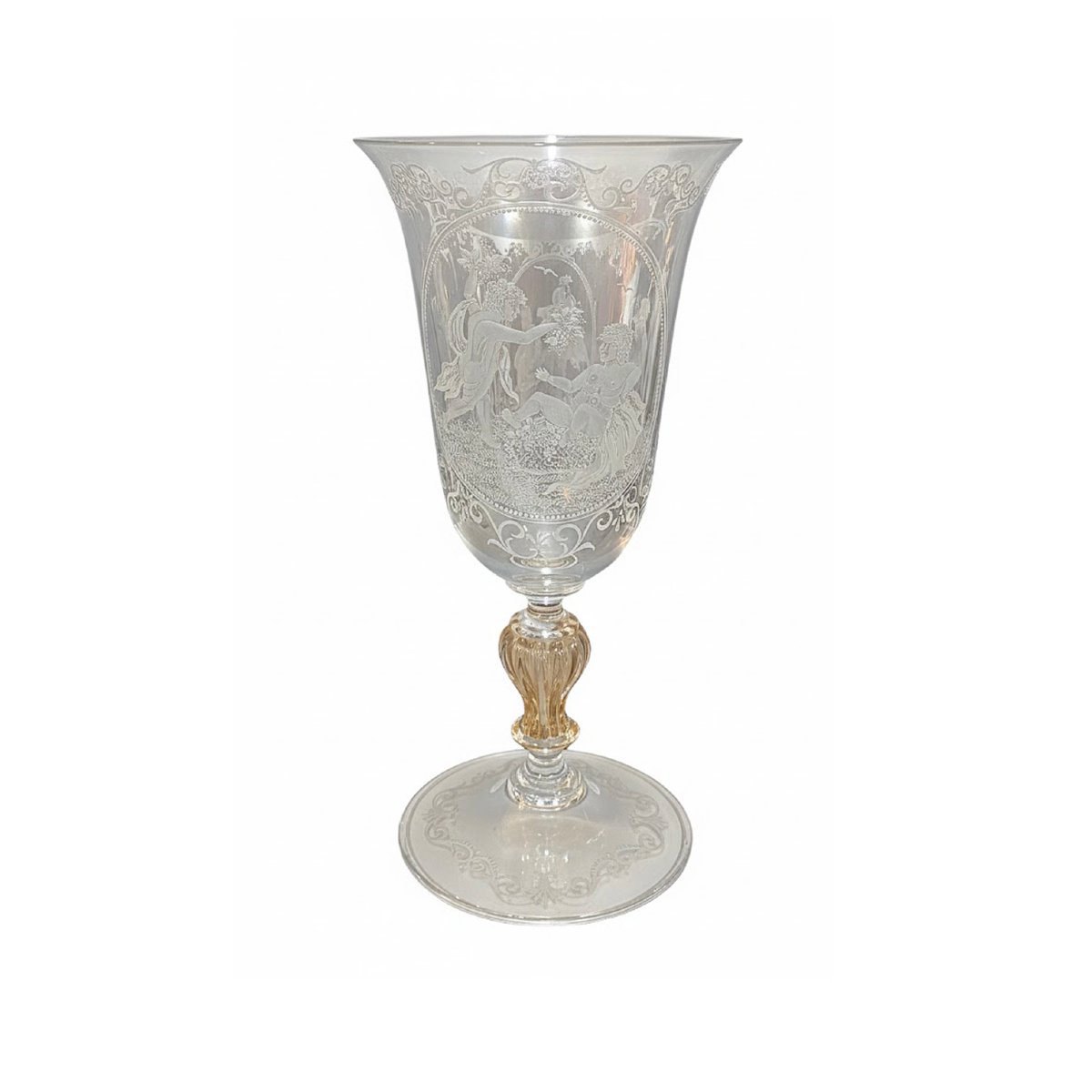 VASO IN VETRO DI MURANO INCISO FINE XVIII-INIZI XIX SECOLO