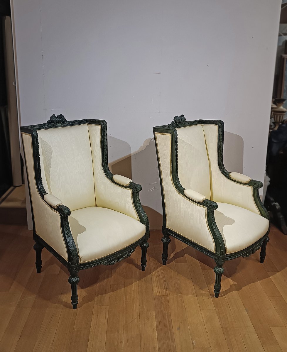 COPPIA DI POLTRONE BERGÈRE PRIMI XIX SECOLO -photo-4