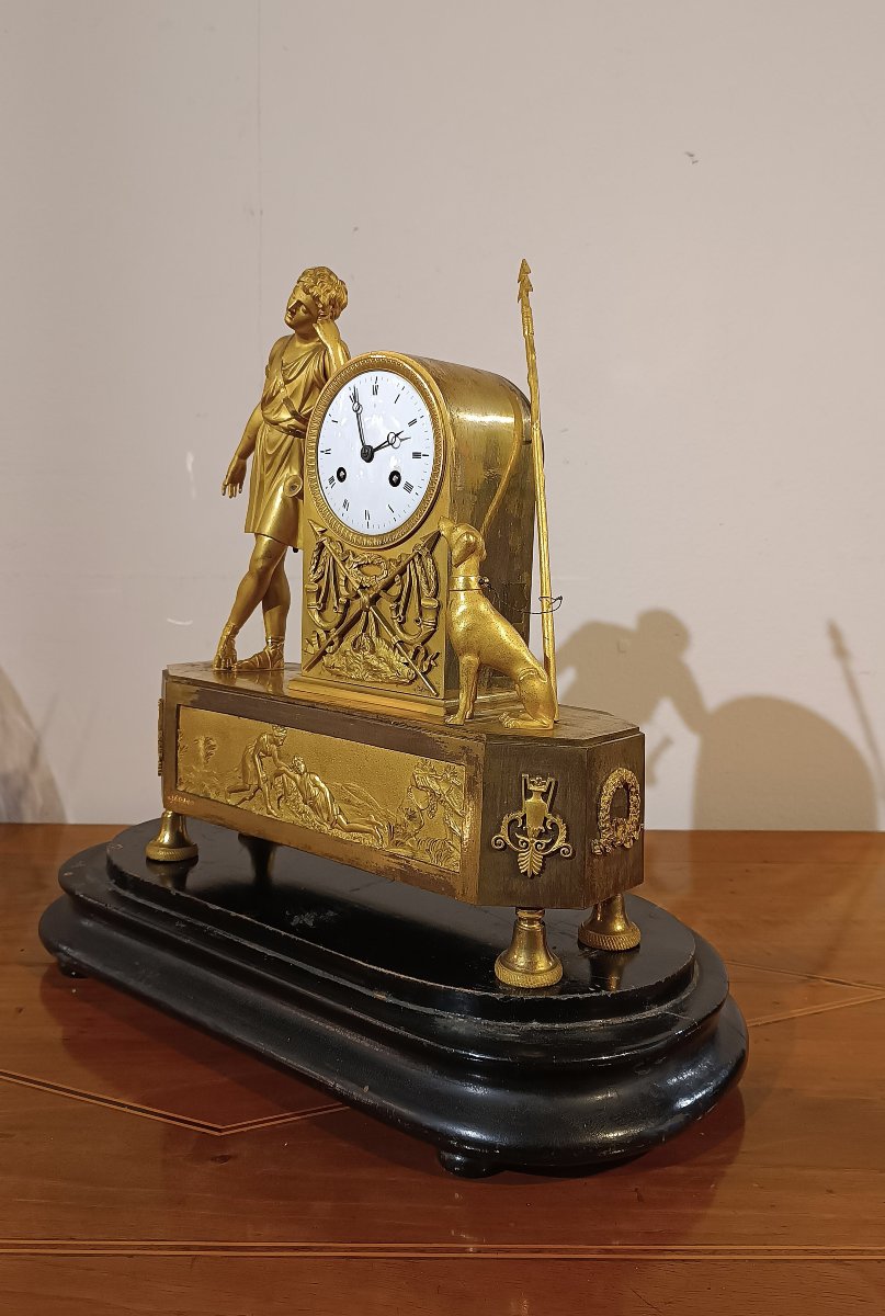 OROLOGIO IN BRONZO DORATO CON ADONE FINE XVIII SECOLO -photo-3