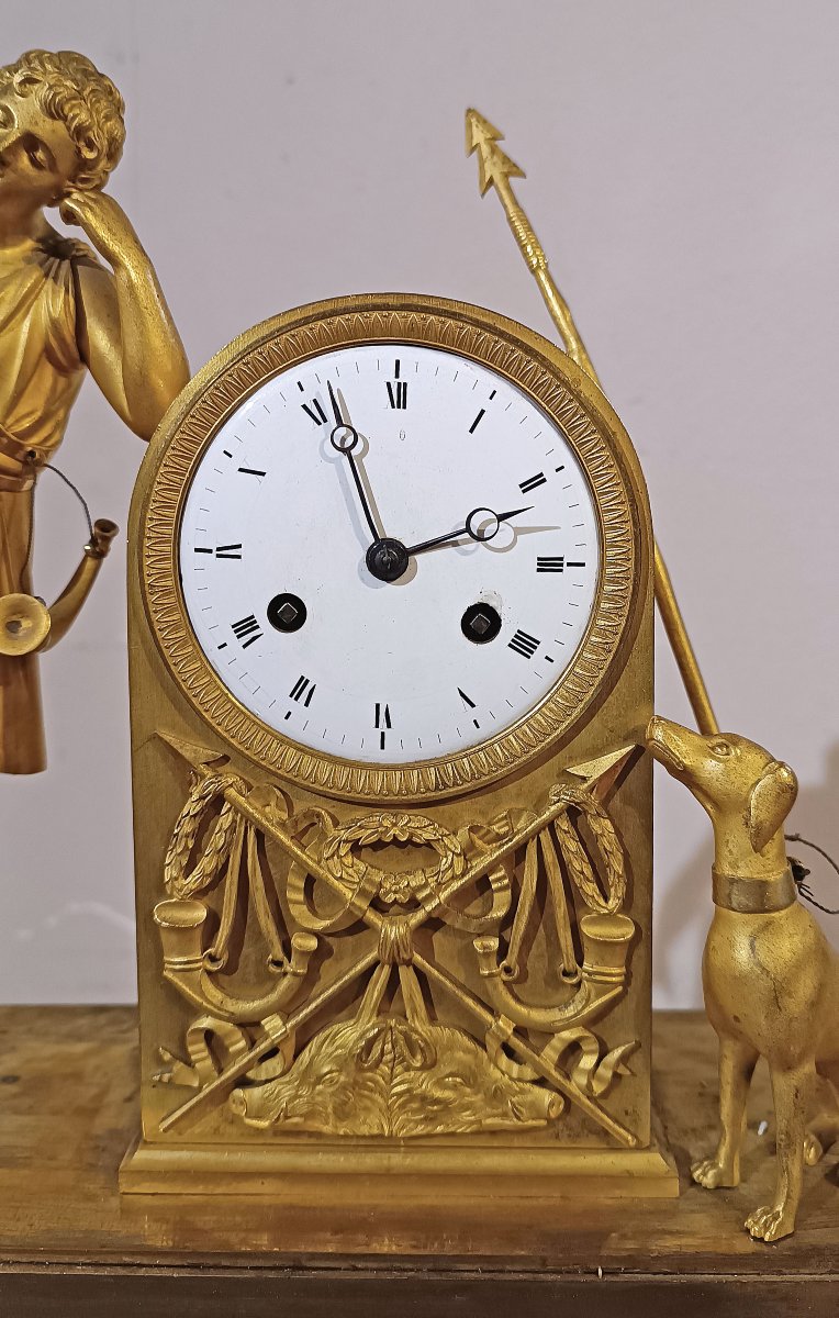 OROLOGIO IN BRONZO DORATO CON ADONE FINE XVIII SECOLO -photo-2