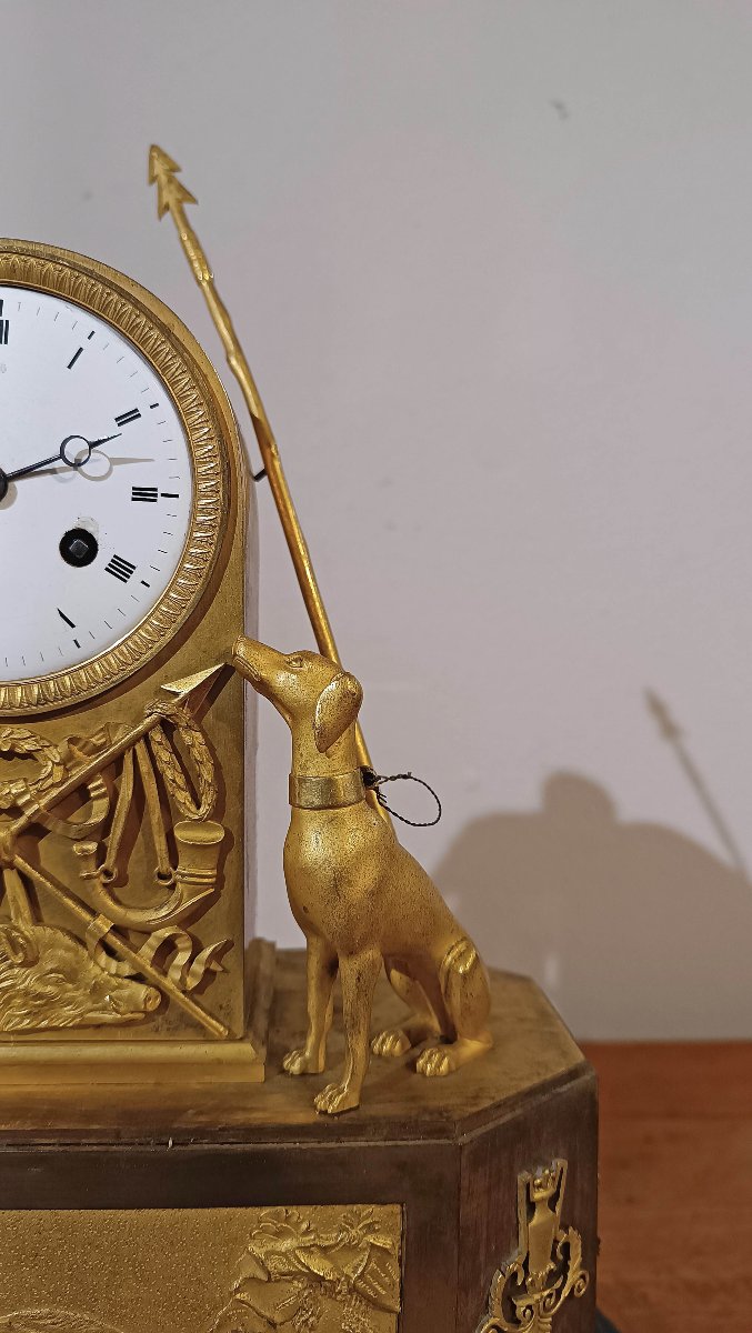 OROLOGIO IN BRONZO DORATO CON ADONE FINE XVIII SECOLO -photo-3