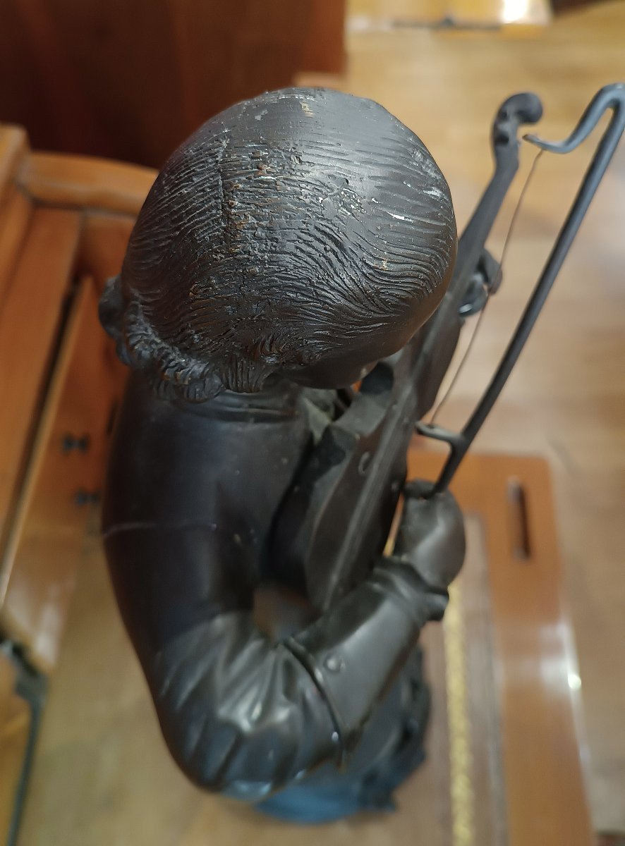 SCULTURA IN BRONZO RITRATTO DI MOZART FINE XIX SECOLO -photo-2