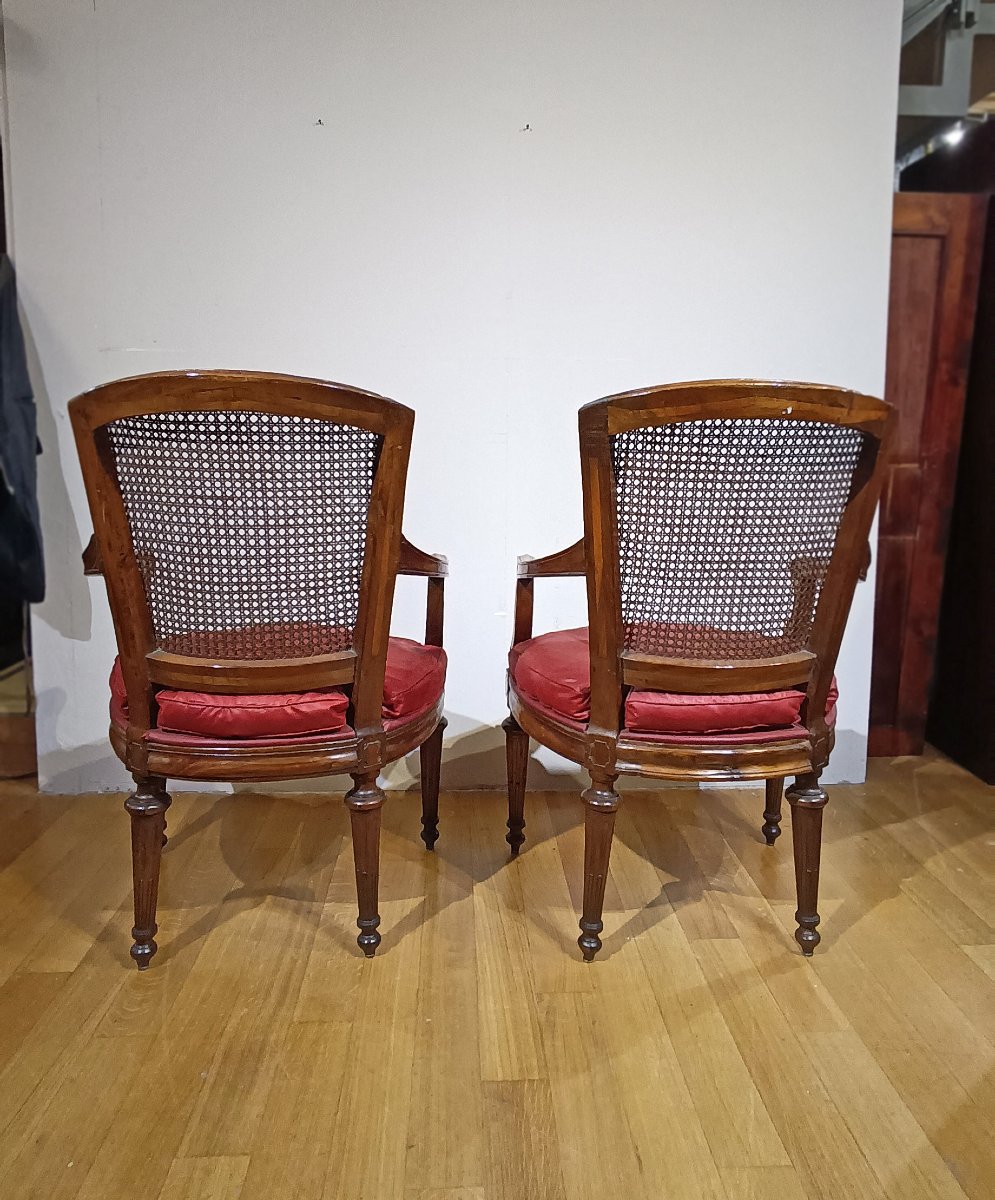 COPPIA DI POLTRONE NEOCLASSICHE FINE XVIII SECOLO-photo-4