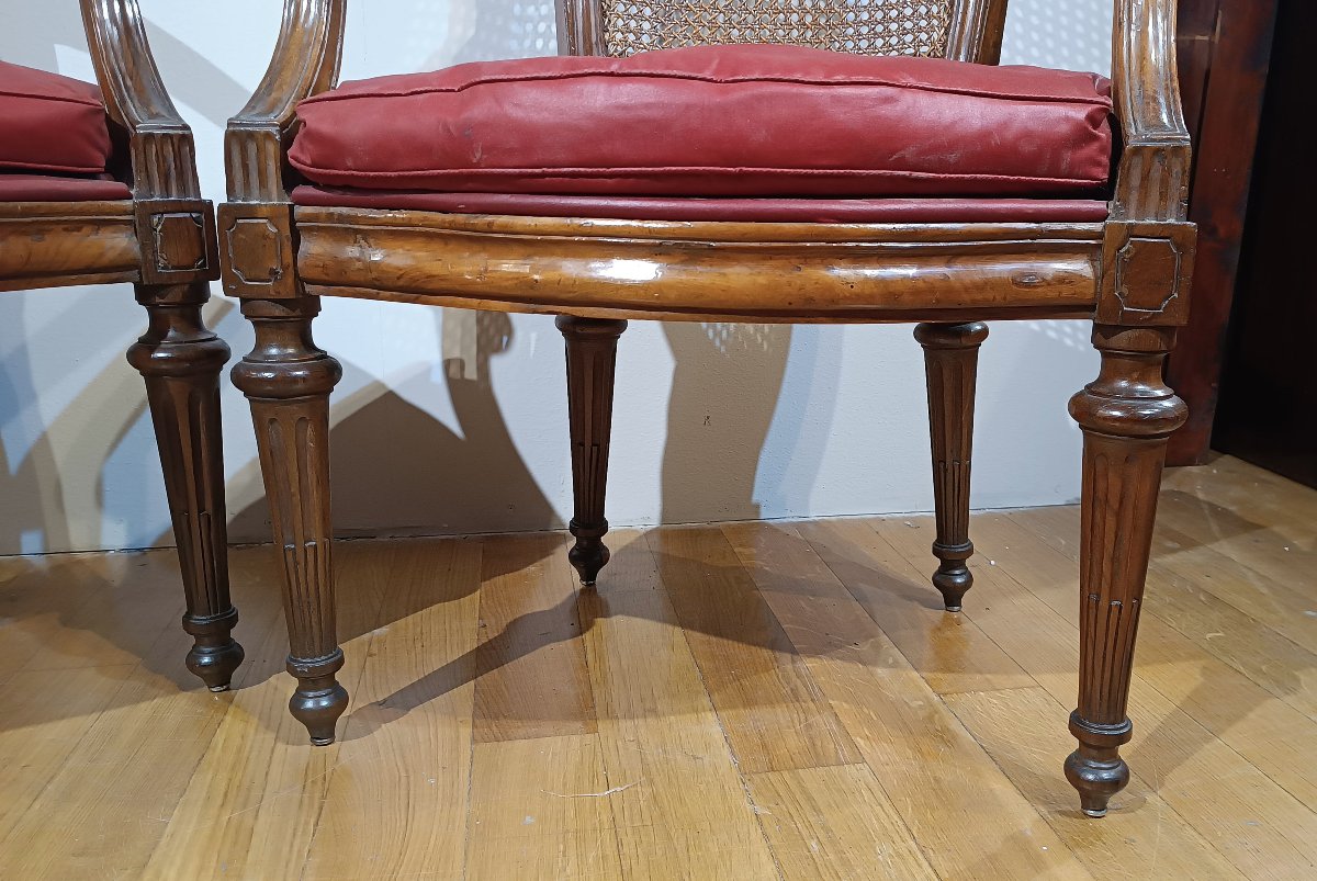 COPPIA DI POLTRONE NEOCLASSICHE FINE XVIII SECOLO-photo-2