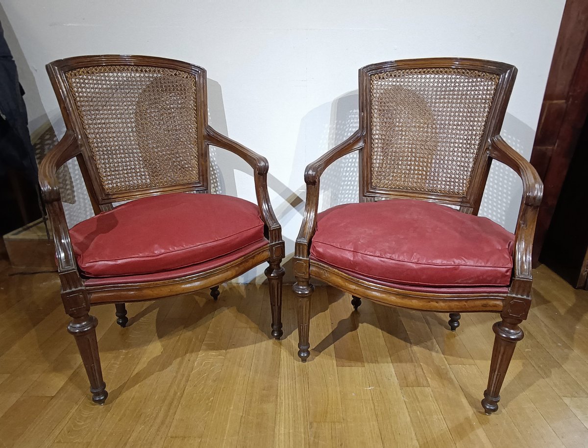 COPPIA DI POLTRONE NEOCLASSICHE FINE XVIII SECOLO-photo-7