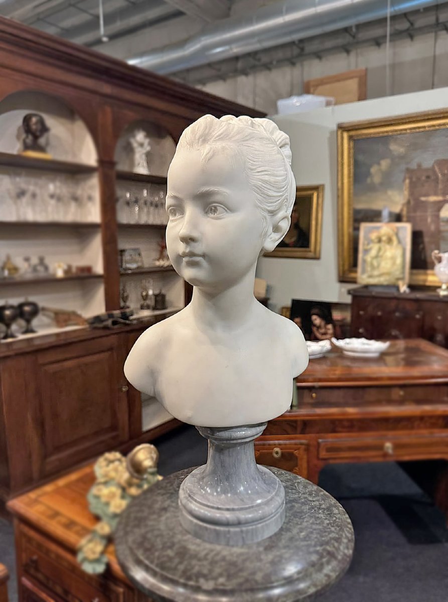 BUSTO DI GIOVANE IN MARMO PRIMI DEL XIX SECOLO-photo-3
