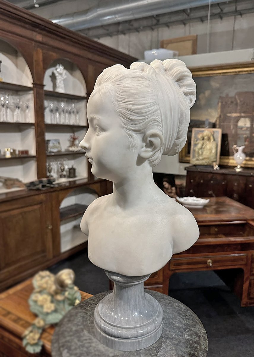 BUSTO DI GIOVANE IN MARMO PRIMI DEL XIX SECOLO-photo-4