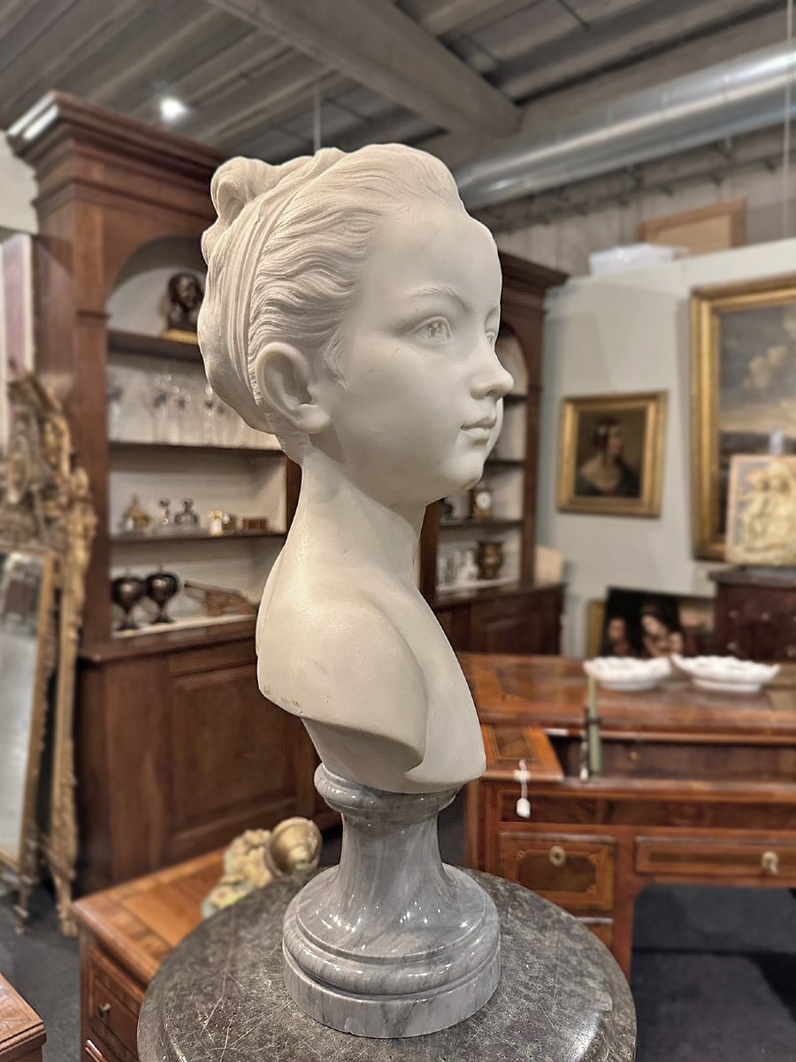 BUSTO DI GIOVANE IN MARMO PRIMI DEL XIX SECOLO-photo-1