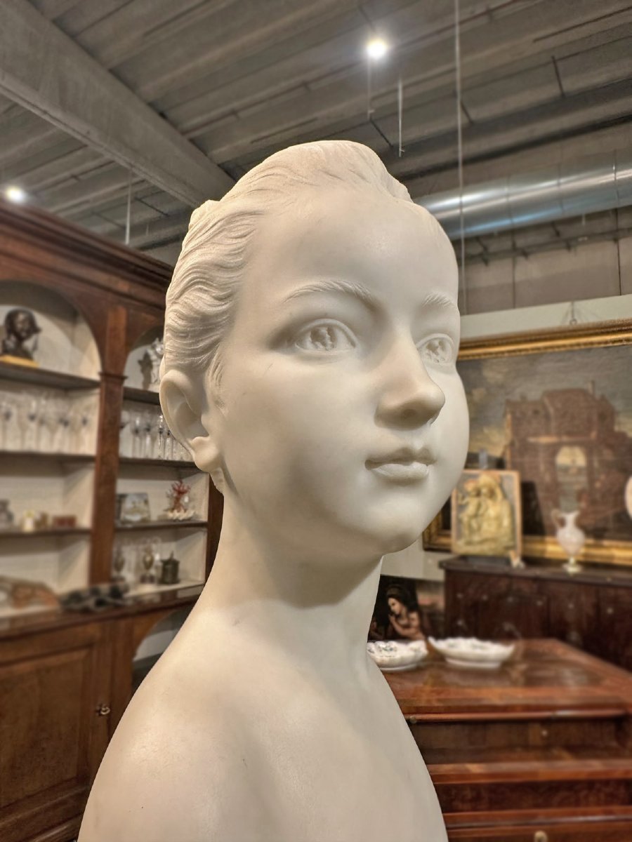 BUSTO DI GIOVANE IN MARMO PRIMI DEL XIX SECOLO-photo-2