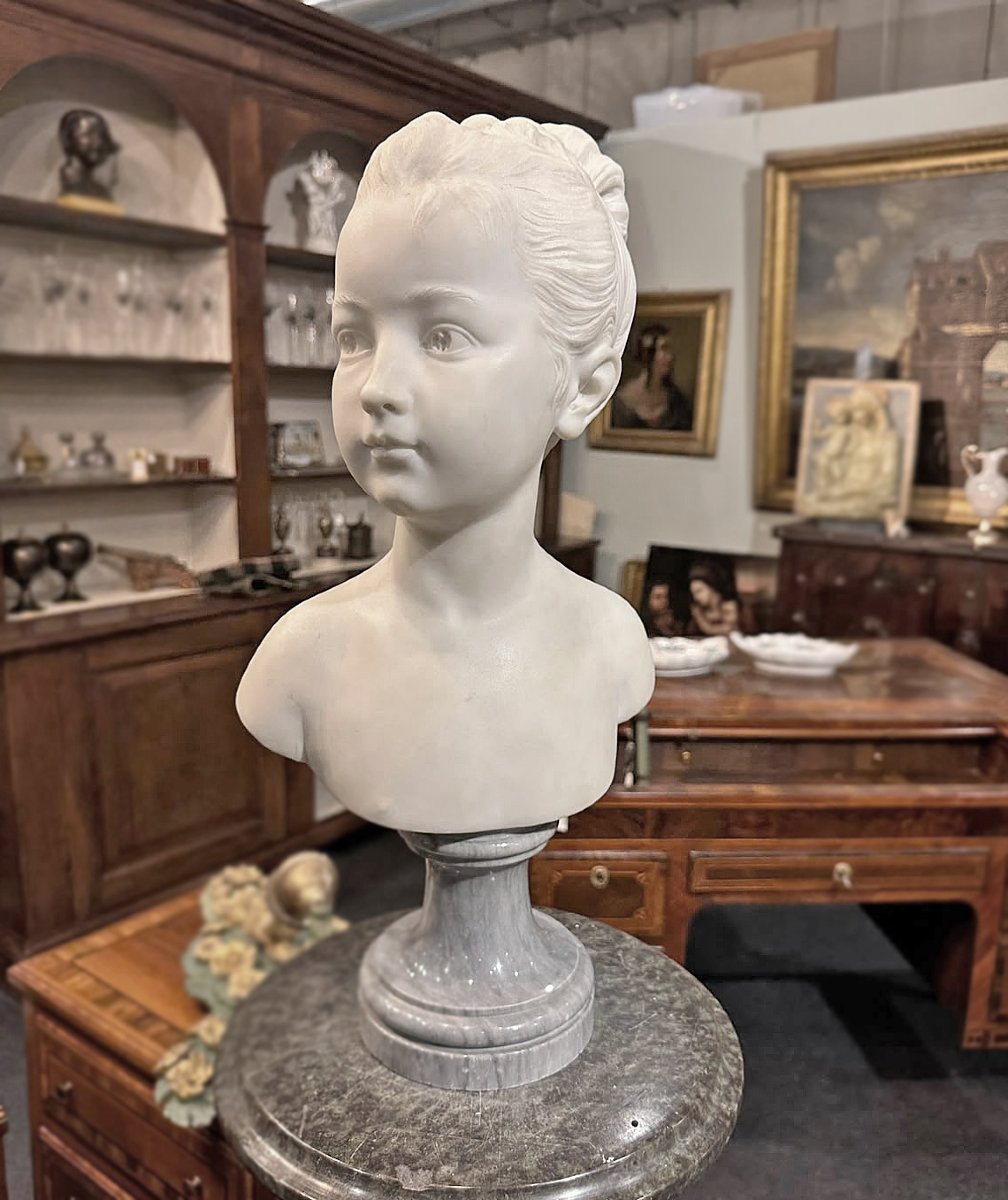 BUSTO DI GIOVANE IN MARMO PRIMI DEL XIX SECOLO-photo-5