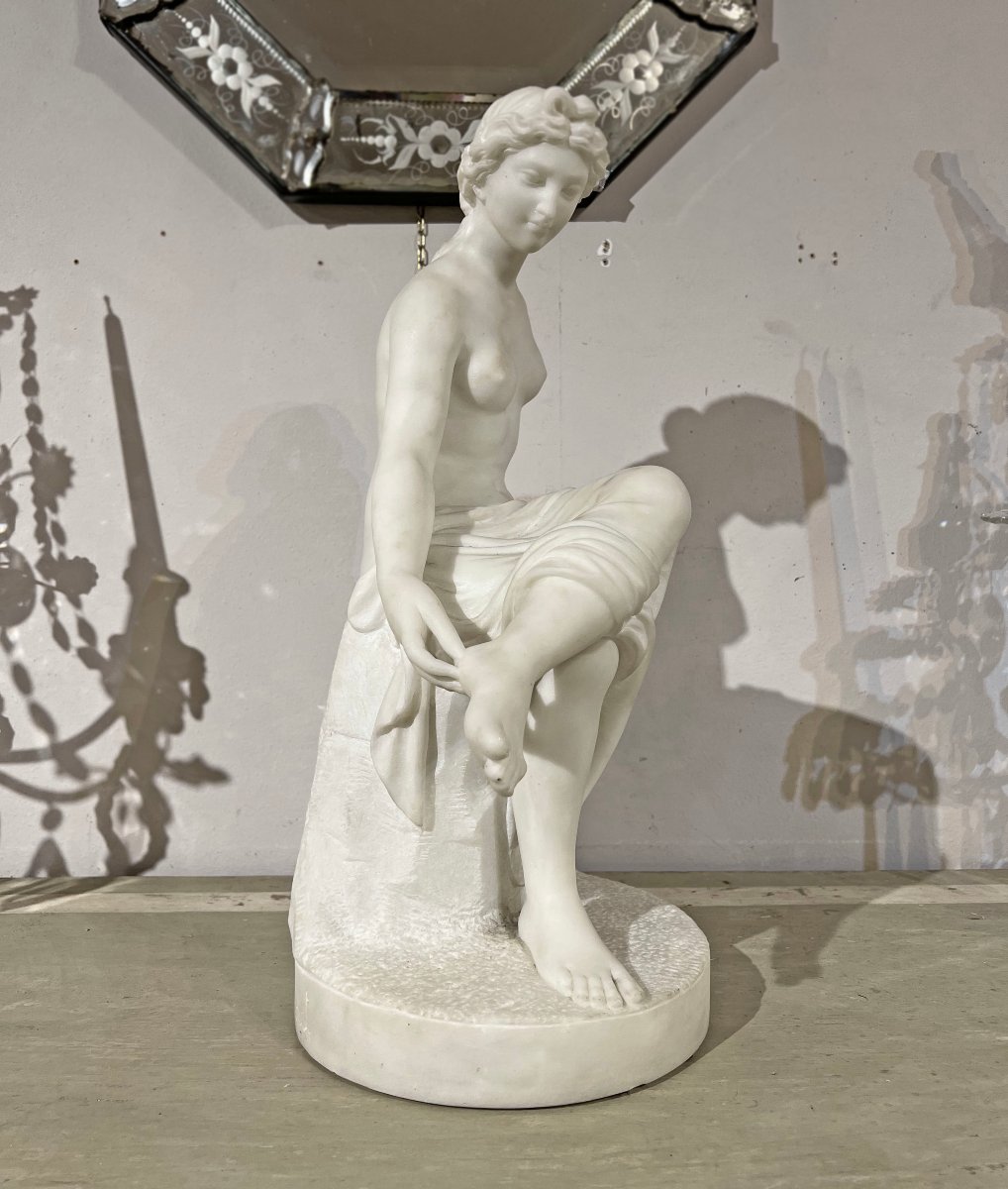 SCULTURA DI VENERE BAGNANTE META’ XIX SECOLO -photo-3