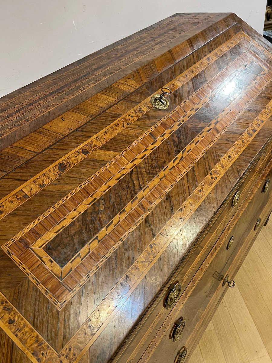 SCRITTOIO A RIBALTA INTARSIATO FINE XVIII SECOLO -photo-6