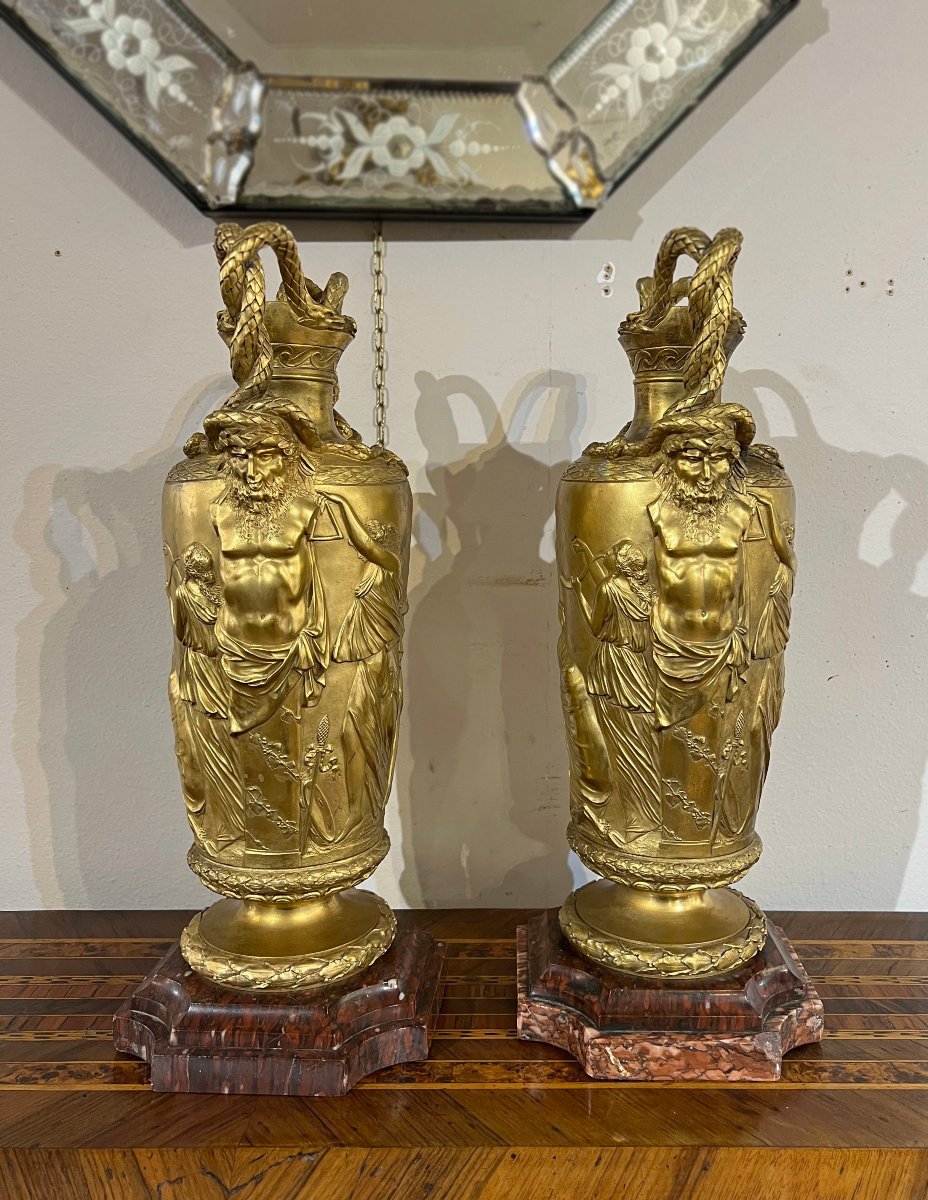 COPPIA DI VASI BARBEDIENNE IN BRONZO PRIMA META’ XIX SECOLO -photo-4