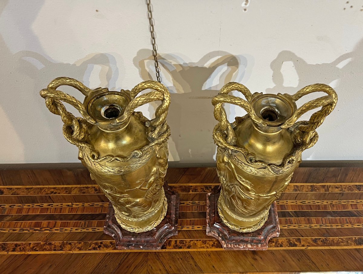 COPPIA DI VASI BARBEDIENNE IN BRONZO PRIMA META’ XIX SECOLO -photo-6
