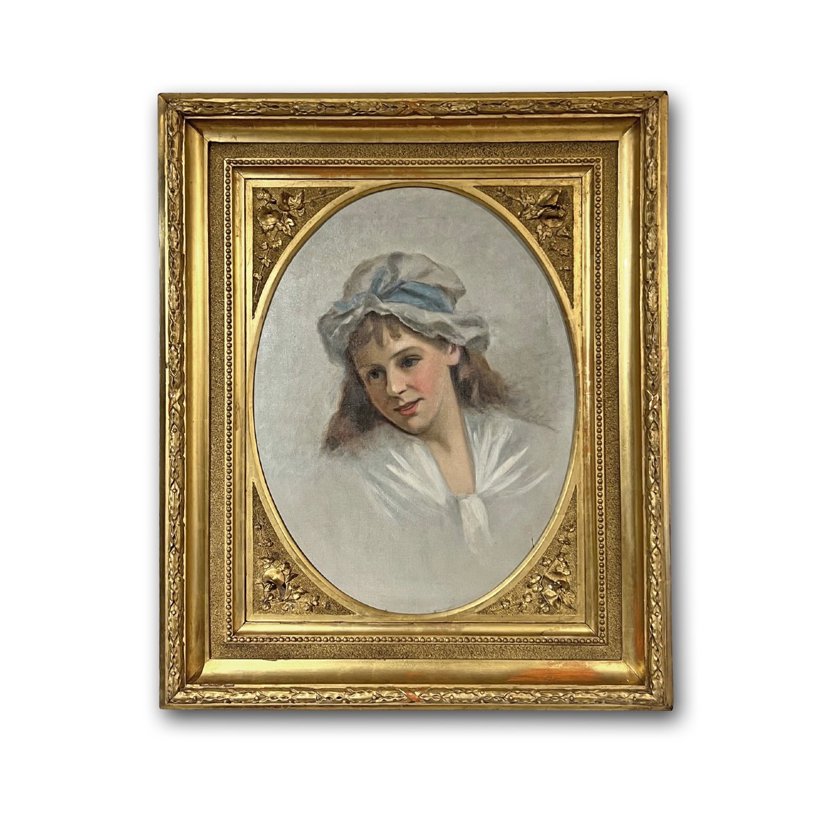 DIPINTO GIOVANE RAGAZZA SECONDA META’ XIX SECOLO 