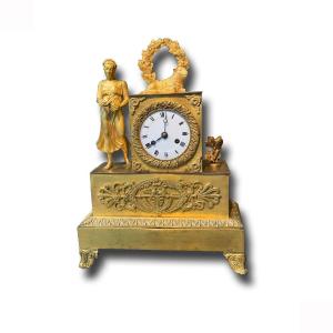 OROLOGIO DA TAVOLO NEOCLASSICO CON PASTORELLO XVIII SECOLO