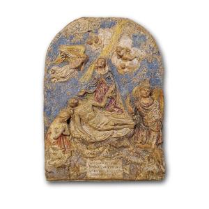 STUCCO POLICROMO RINASCIMENTALE META’ XVI SECOLO 