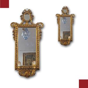 COPPIA DI SPECCHIERE DORATE IN STILE NEOCLASSICO META’ XIX SECOLO