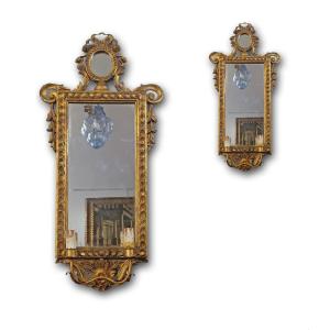 COPPIA DI SPECCHIERE DORATE IN STILE NEOCLASSICO META’ XIX SECOLO