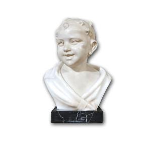 SCULTURA CON BAMBINO SORRIDENTE FINE DEL XIX SECOLO