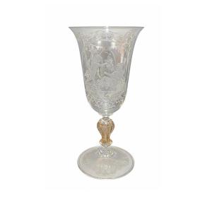 VASO IN VETRO DI MURANO INCISO FINE XVIII-INIZI XIX SECOLO
