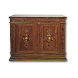 CREDENZA RINASCIMENTALE INTARSIATA INIZIO XVI SECOLO