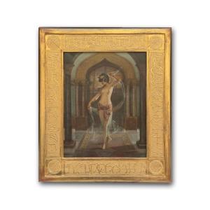 DIPINTO CON ODALISCA SECONDA META’ DEL XIX SECOLO 