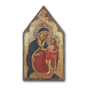 DIPINTO CON MADONNA E BAMBINO SU FONDO ORO PRIMI DEL XV SECOLO 