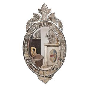 SPECCHIERA IN CRISTALLO MOLATO META’ XIX SECOLO