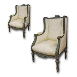 COPPIA DI POLTRONE BERGÈRE PRIMI XIX SECOLO 