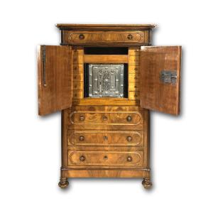 SECRÉTAIRE CON CASSAFORTE META’ XIX SECOLO 