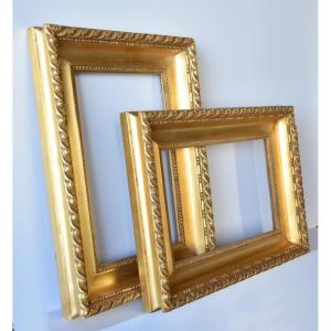 Pair Of Antique Gilt Leaf Frames – 19th Century