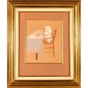 Pastel Signed By Hélène De Reuse (1892-1979) – Belgian Artist